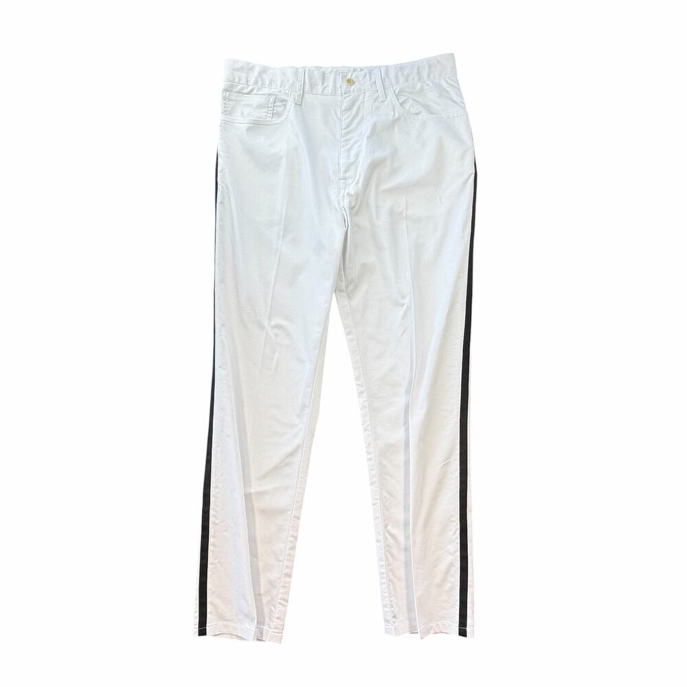 Polo Golf Ralph Lauren Men's 32/30 White Black Stripe Cotton Twill Chino Pants